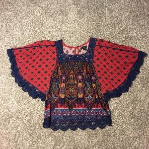 Twenty one red and blue design